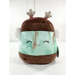 New 12" Squishmallow Revna Mint Chocolate Chip Ice Cream Sandwich Holiday 2023